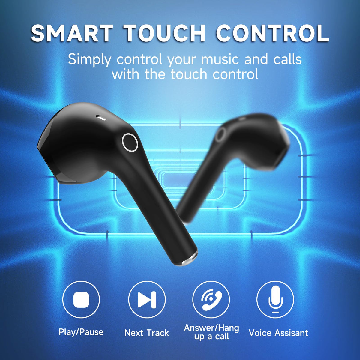 1 Hora charging case open with earbuds showing extended battery on the go