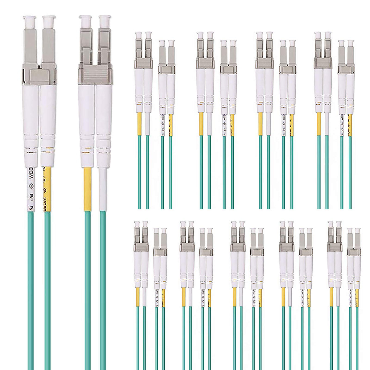 10Gtek LC connector close-up with zirconia ferrule for precise alignment and low insertion loss