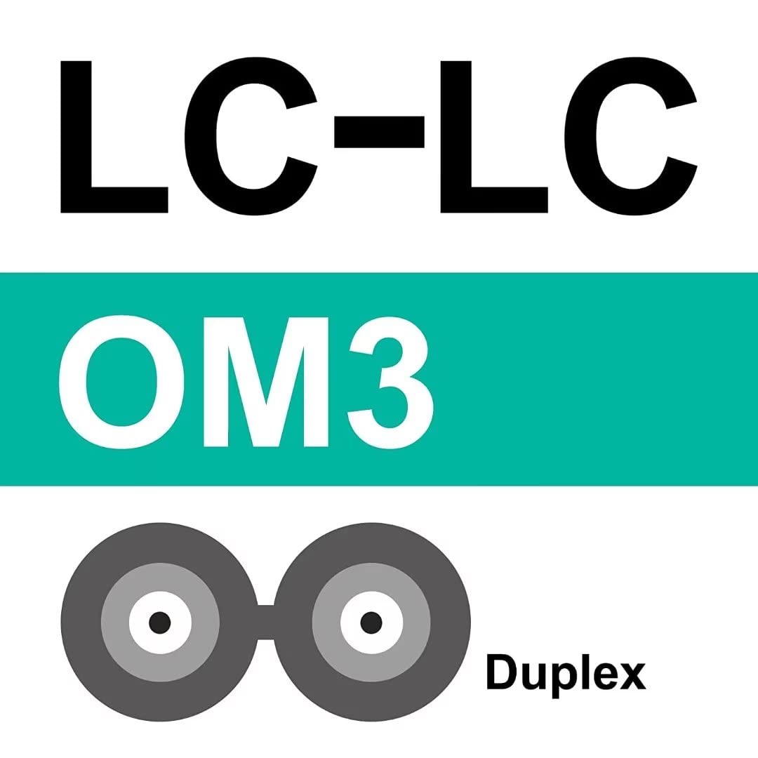 10Gtek LC to LC OM3 patch cable aqua label shows length and OM3 rating