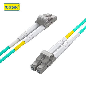 10Gtek LC to LC OM3 patch cable aqua cable jacket for routing in racks