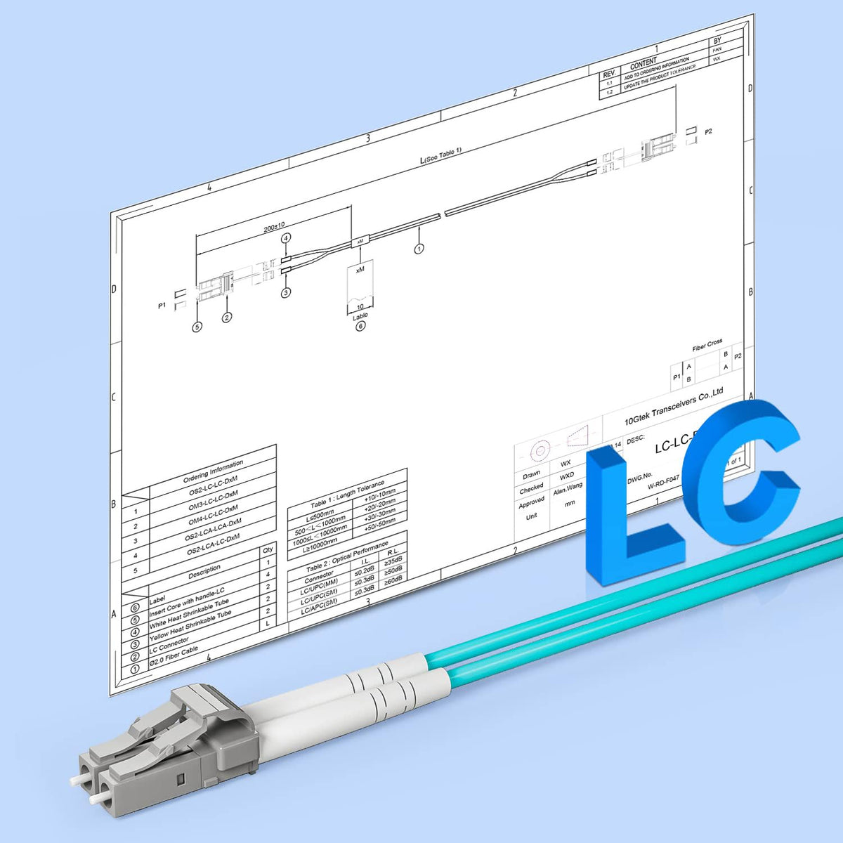 10Gtek multimode network setup example using LC-LC patch cable