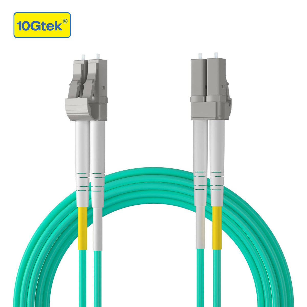 10Gtek OM3 fiber core 50/125um in aqua supports reliable data transfer.