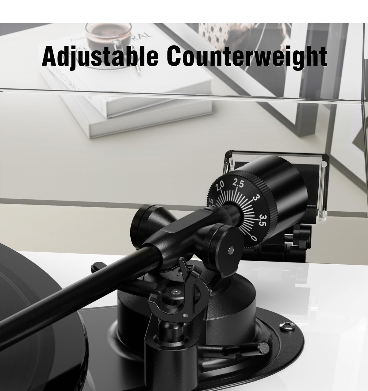 1byone all-in-one record player removable dust cover protects during storage