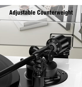 1byone all-in-one record player removable dust cover protects during storage