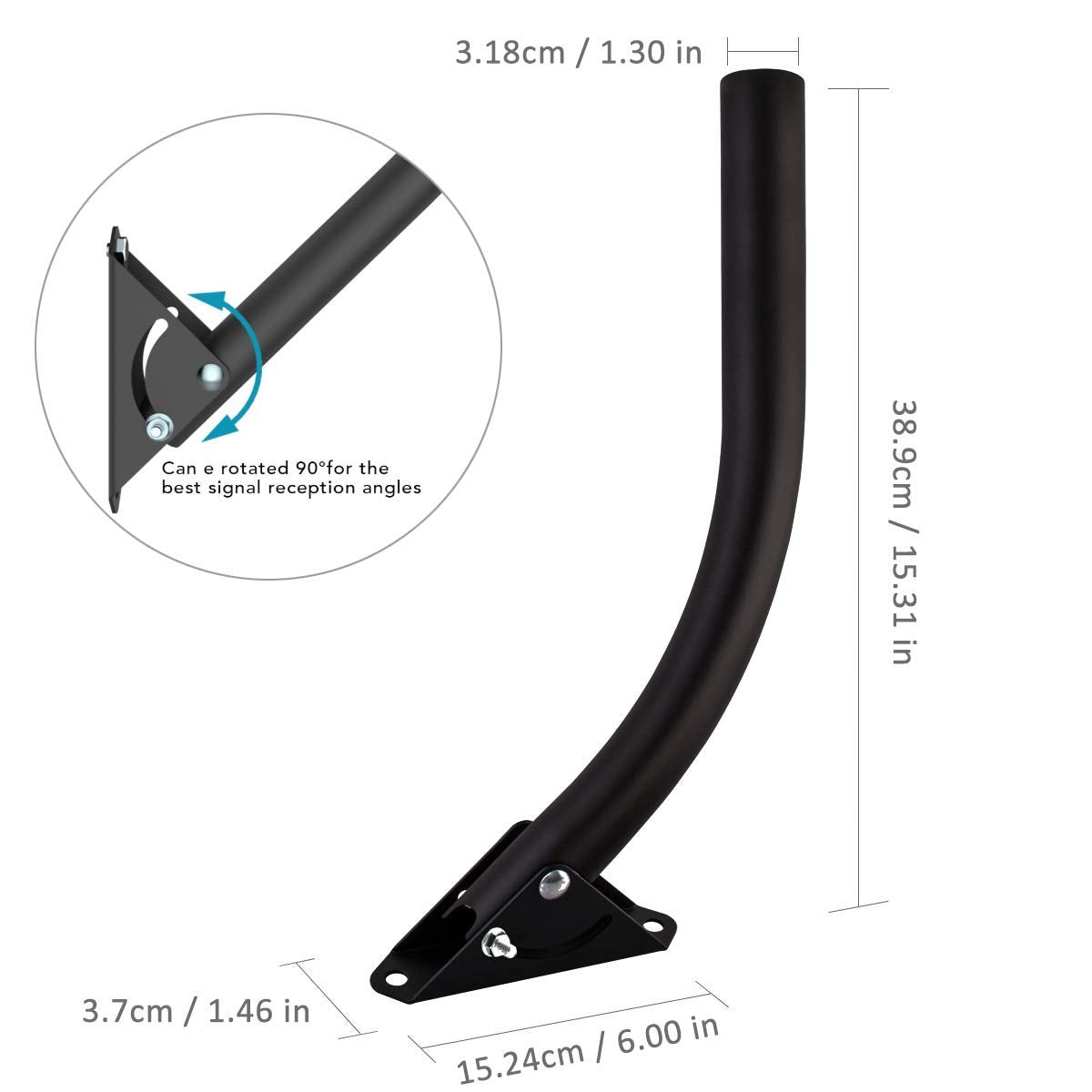 1byone antenna mount showing adjustable angles for flexible installation