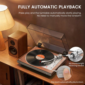 1byone turntable automatic operation demonstrates effortless start and auto return.