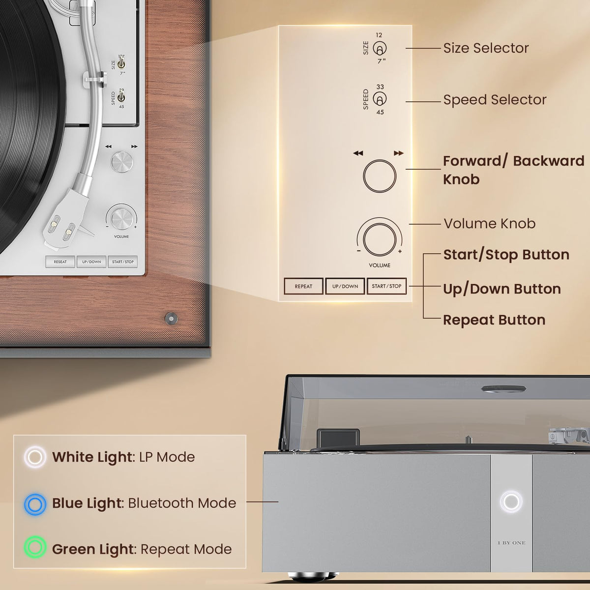 1byone built-in DSP speakers deliver balanced room-filling sound.
