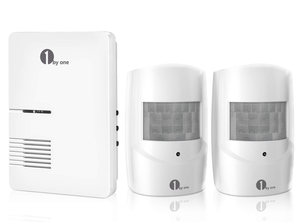 1byone front view of kit showing sensors and receiver for visible security