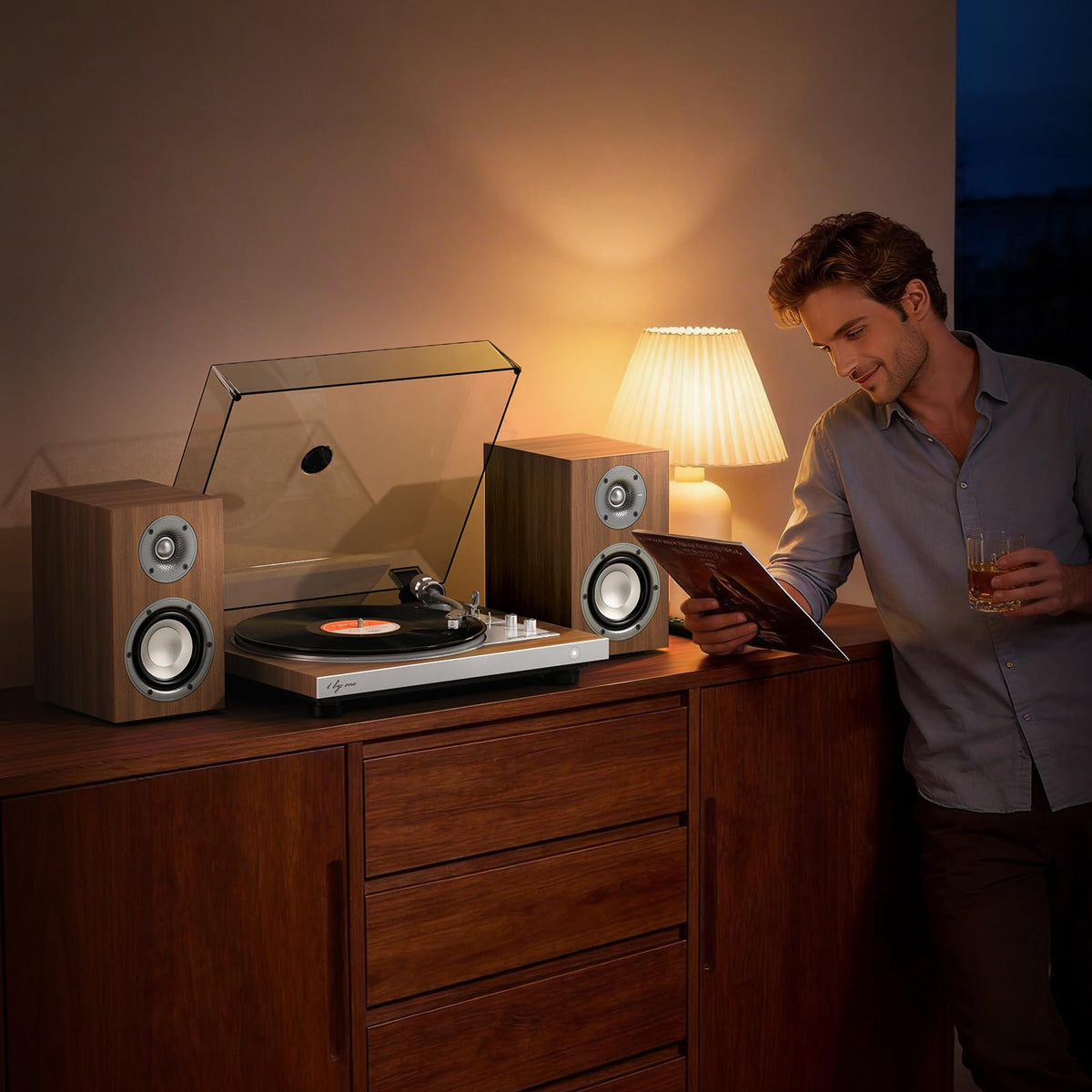 1byone dual-speed-33-45rpm supports a wide vinyl collection.