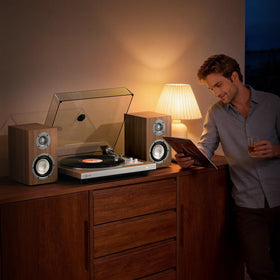 1byone dual-speed-33-45rpm supports a wide vinyl collection.