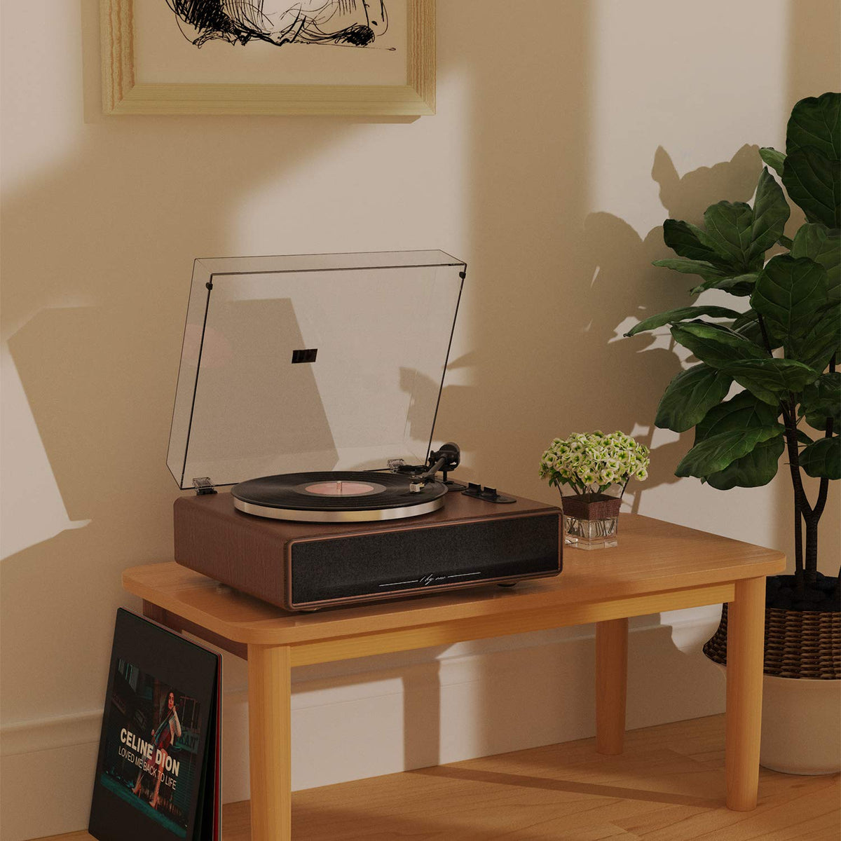 1byone removable dust cover keeps records and stylus clean