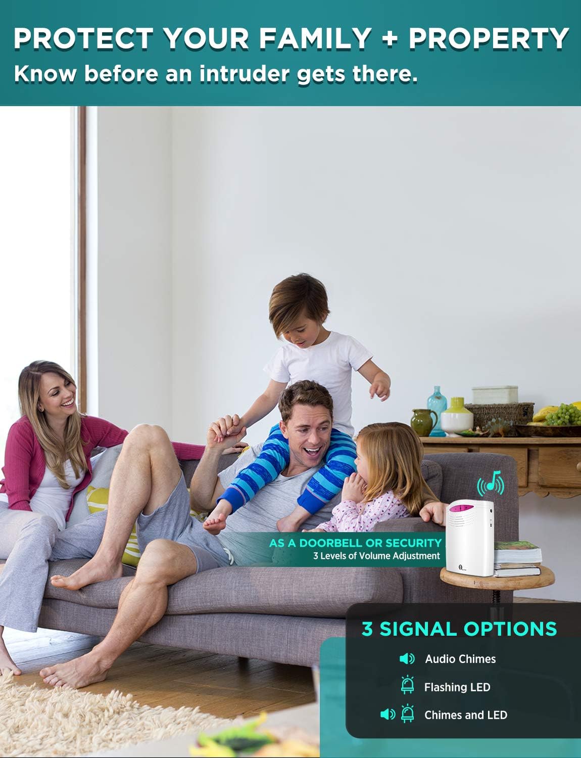 1byone system in a driveway lifestyle scene providing early visitor alerts