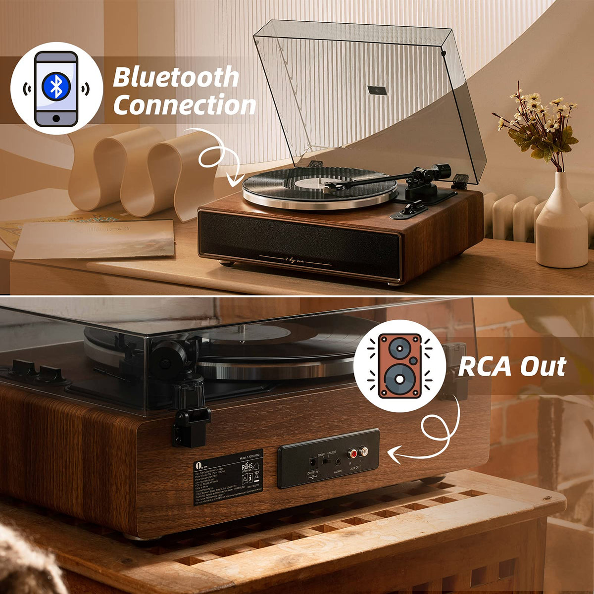1byone integrated phono preamp for simple plug and play setup