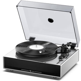 1byone record player with built-in speakers for fuller bass and crisp highs