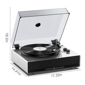 1byone supports 7, 10, and 12 inch records for versatility