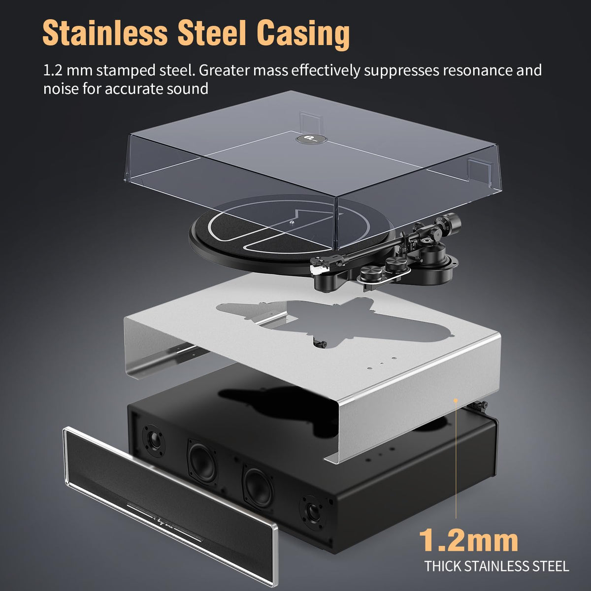 1byone stainless steel casing reduces resonance for cleaner audio