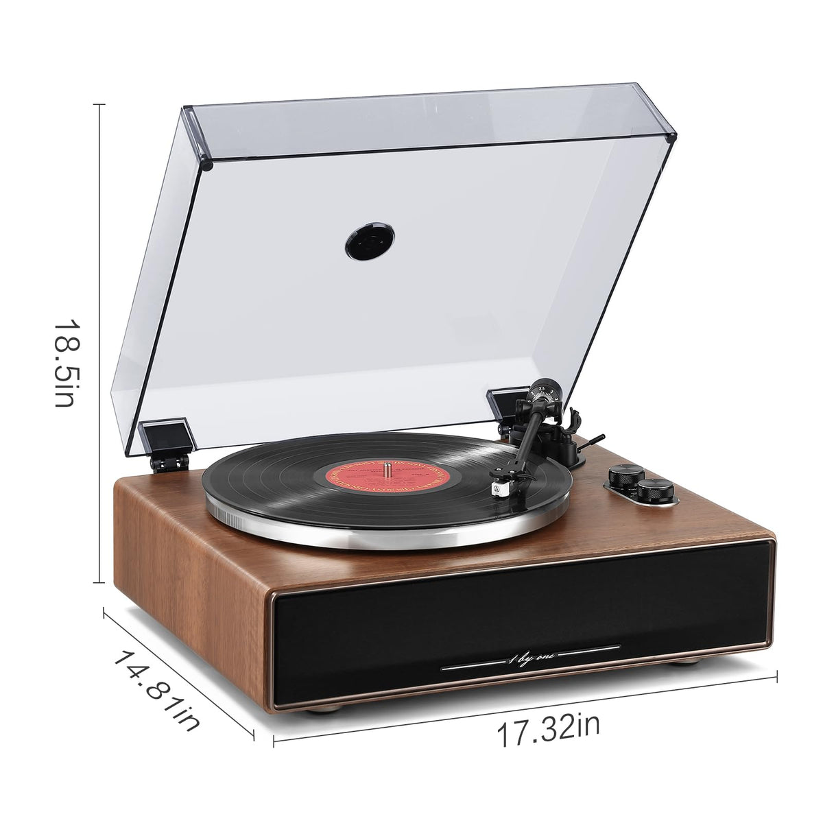 1byone turntable offers AUX input for additional devices