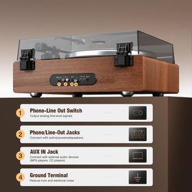 1byone belt-drive system ensures smooth playback with steady rhythm