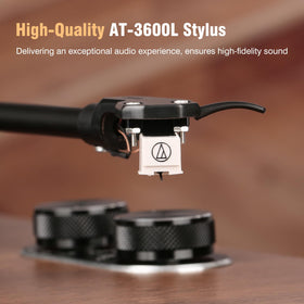 1byone vinyl player built-in speakers delivering room-filling sound