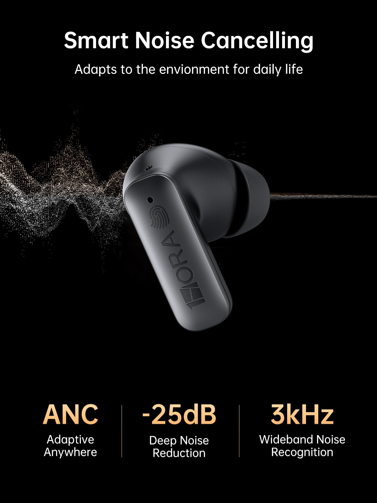 1 Hora earbuds with four mics for clear calls in noise