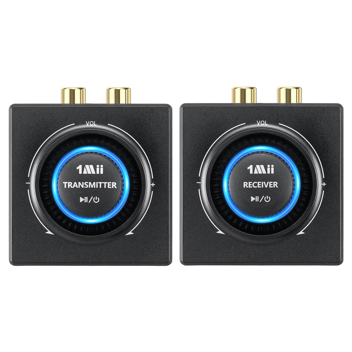1Mii 2.4GHz transmitter and receiver in setup for lag-free TV audio