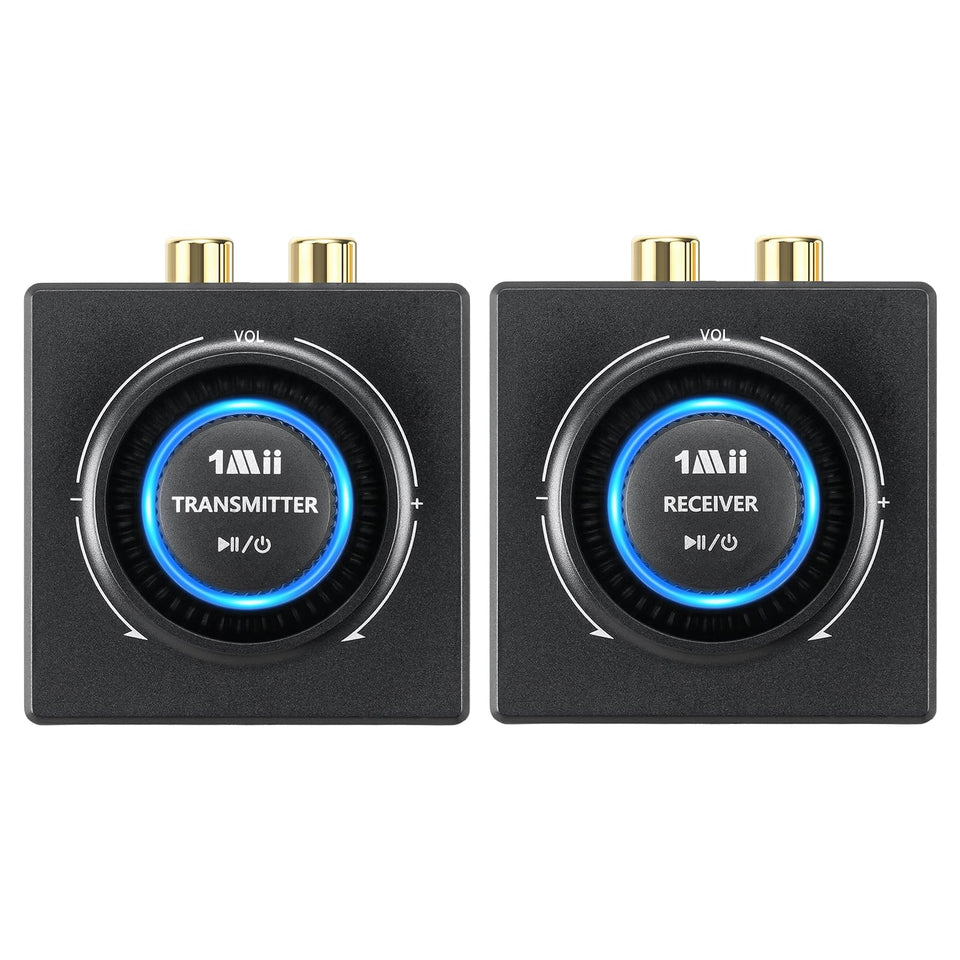 1Mii 2.4GHz transmitter and receiver in setup for lag-free TV audio