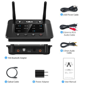 1Mii B03 box laid out with included cables showing everything needed to connect