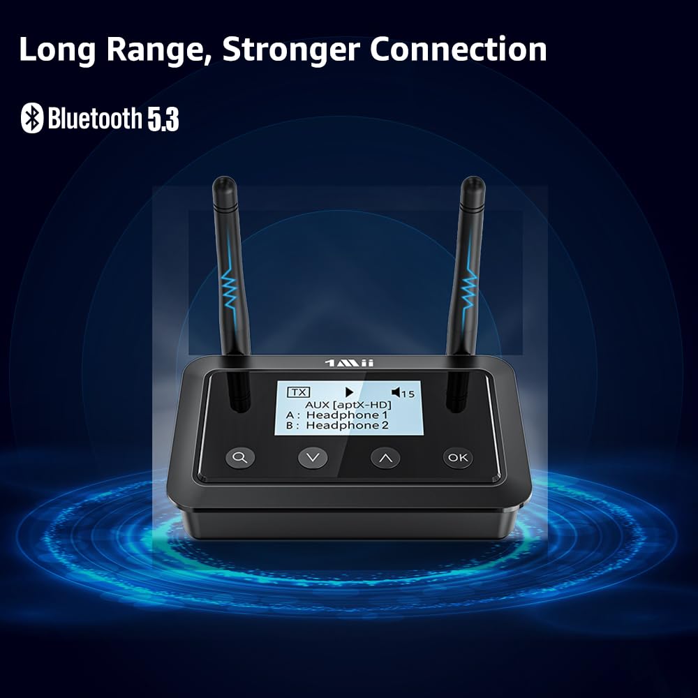 1Mii B03+ low latency and aptX codecs for crisp sound.