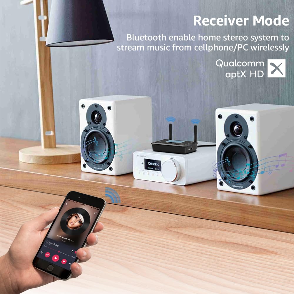 1Mii B03+ dual-link design supports two headphones or speakers.