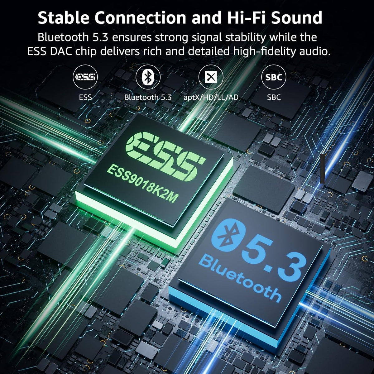 1Mii B03S dual antennas extend wireless range and stability.