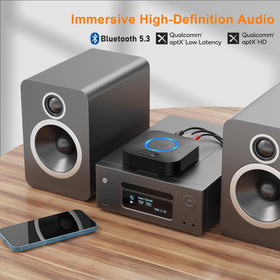 1Mii B06+ placed under TV showing use for streaming TV audio to speakers
