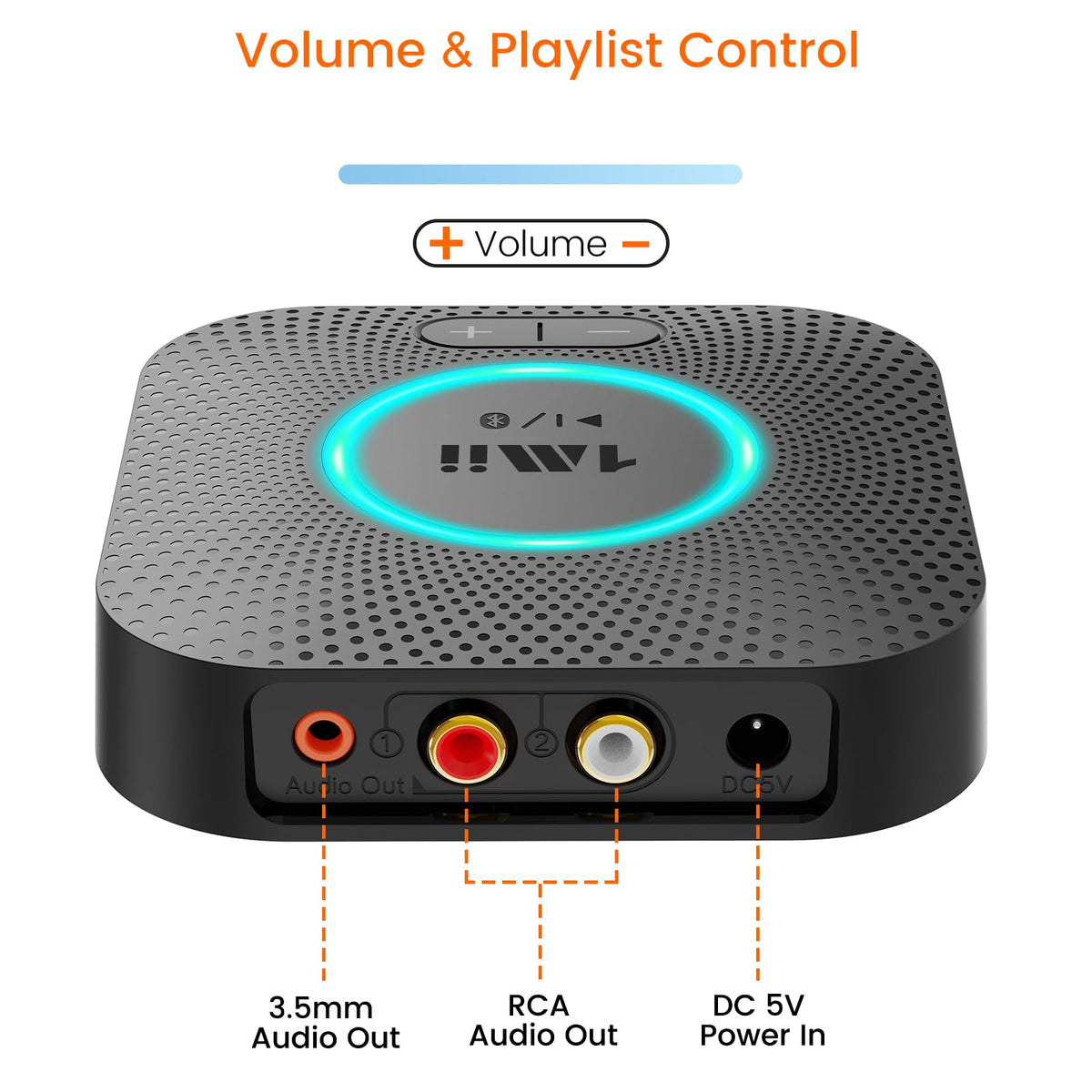 1Mii B06S connected to a vintage stereo, adding wireless streaming capability