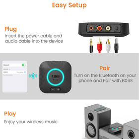 1Mii B06S in a living room audio setup, improving convenience and range