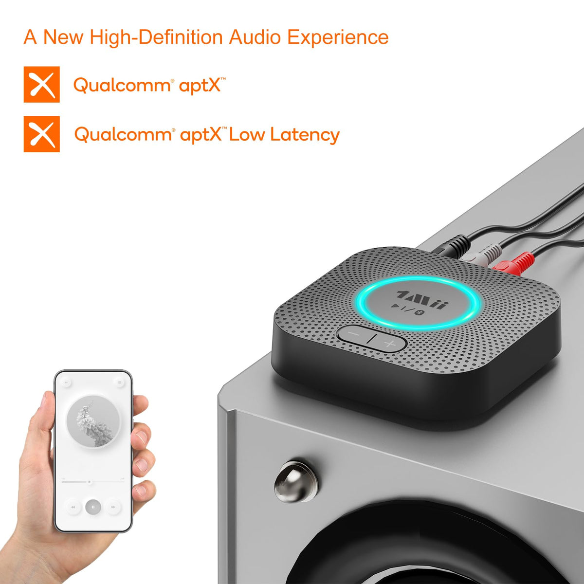 1Mii B06S rear RCA and 3.5mm outputs, enabling legacy speaker connection