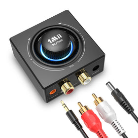 1Mii B06T3 Bluetooth receiver front view with rotary knob for easy volume control