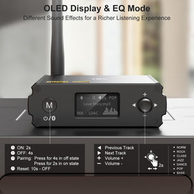 1Mii DS220 connected to an amplifier in a living room showing upgraded wireless streaming