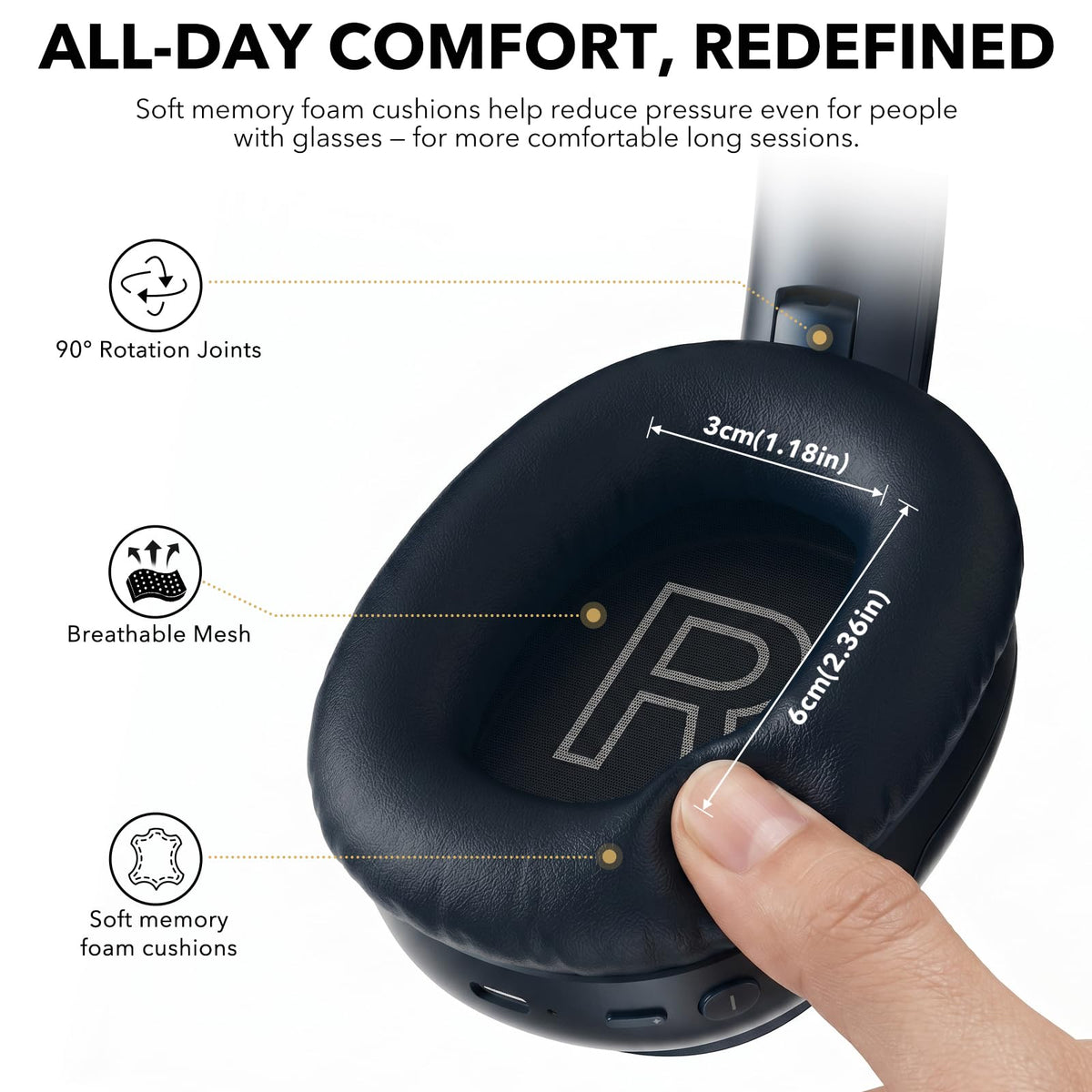 1Mii E700 memory foam earcups offering comfortable all-day wear