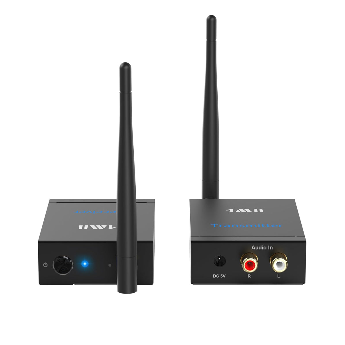 1Mii front view of transmitter and receiver showing compact design and easy setup