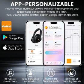 1Mii Y8 side profile with ANC indicator showing active noise cancelling