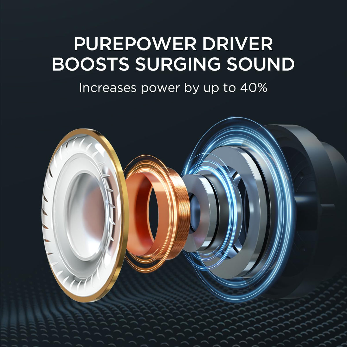 Close-up of 1MORE PurePower DLC driver delivering balanced sound