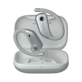 1MORE Fit S50 open-ear design earbuds worn during workout for situational awareness