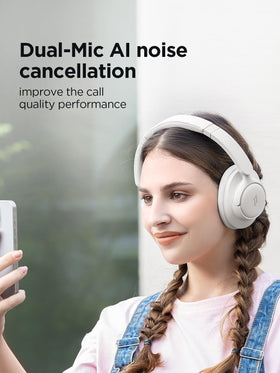 1MORE HQ31 label and button area close‑up showing intuitive controls for calls