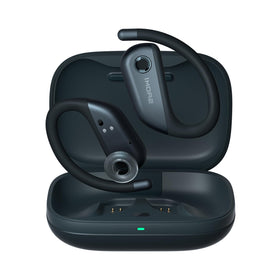 1MORE S50 Fit open-ear earbuds with gray charging case for comfortable workouts