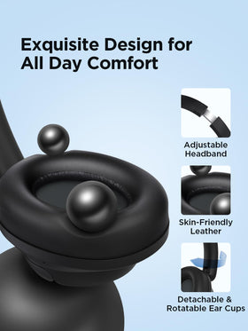 1MORE SonoFlow SE battery and charging ports showing long-playtime convenience