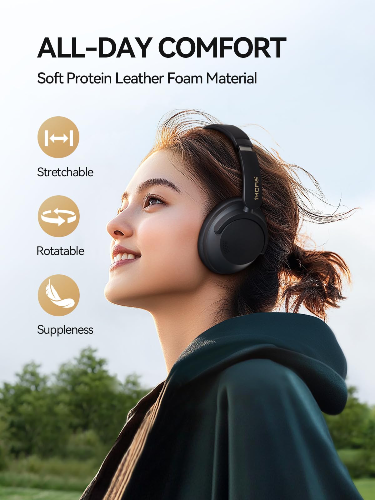 1MORE SonoFlow-Pro adjustable headband for secure, comfortable fit