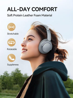 Soft protein leather ear cushions on 1MORE SonoFlow-Pro for all-day comfort.