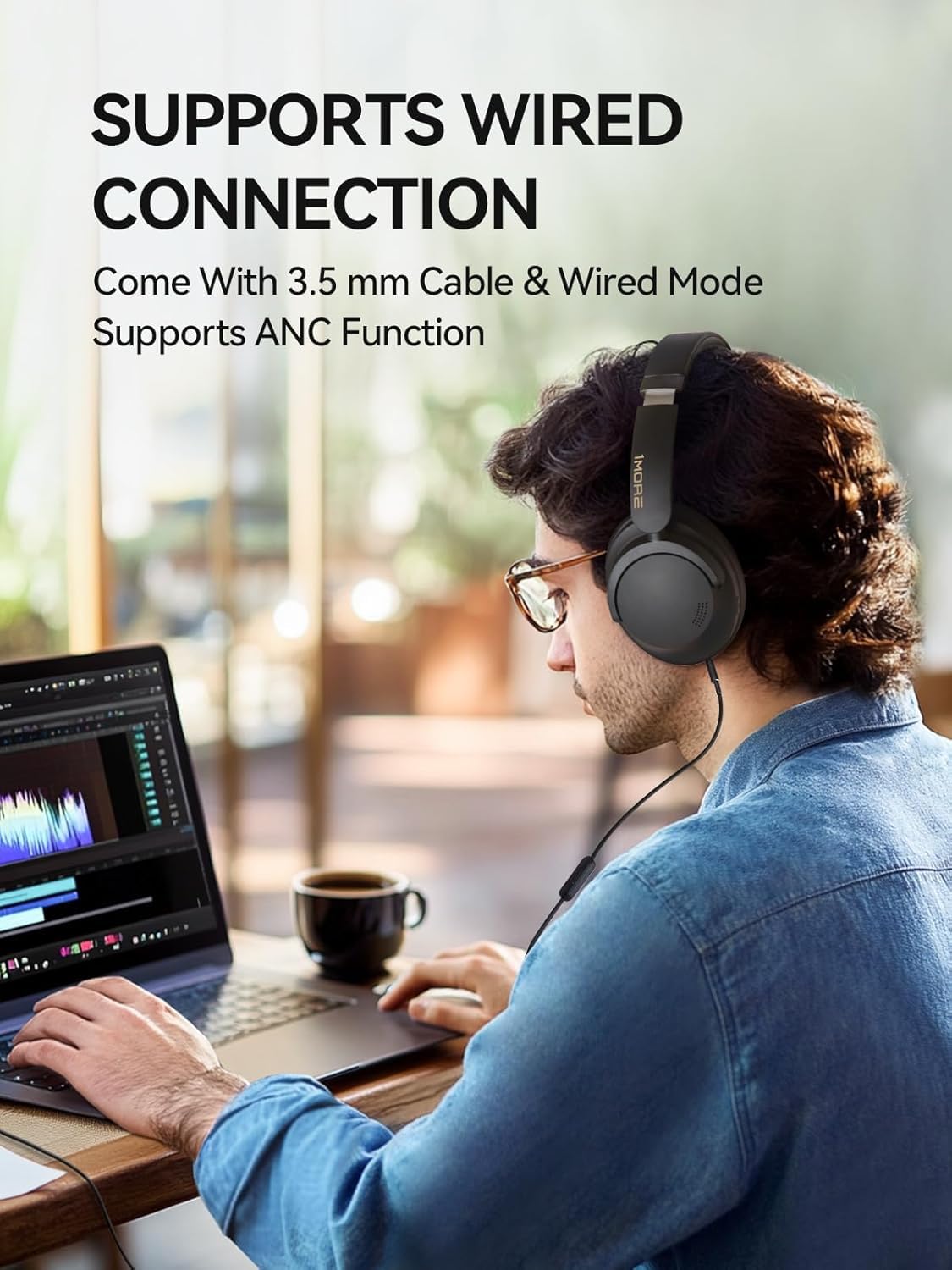 1MORE SonoFlow-Pro in-flight with noise cancellation for busy cabins