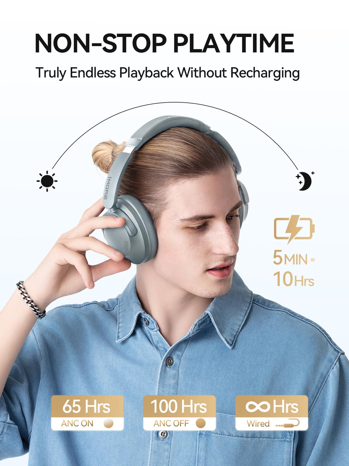 1MORE SonoFlow-Pro with QuietMax ANC for reduced background noise.