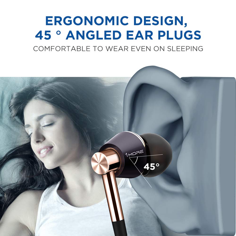 Ergonomic tips on 1MORE earphones for secure, comfortable wear.