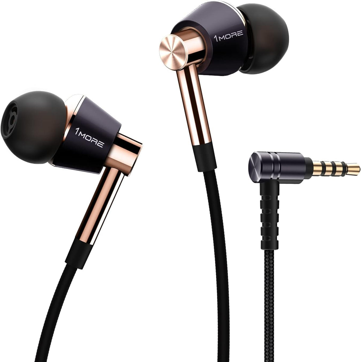 1MORE Triple Driver earphones front view for everyday listening.